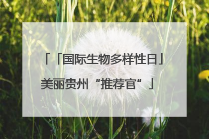 「国际生物多样性日」美丽贵州“推荐官”