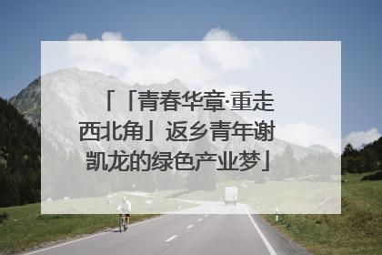 「青春华章·重走西北角」返乡青年谢凯龙的绿色产业梦