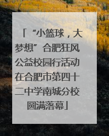 “小篮球，大梦想”合肥狂风公益校园行活动在合肥市第四十二中学南城分校圆满落幕