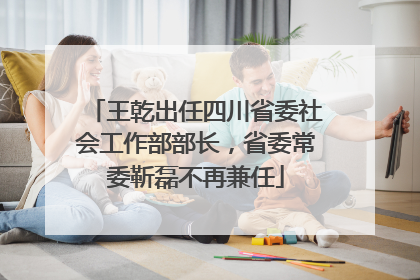 王乾出任四川省委社会工作部部长，省委常委靳磊不再兼任