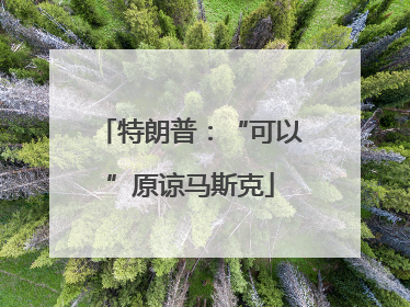 特朗普：“可以”原谅马斯克