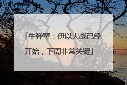 牛弹琴：伊以大战已经开始，下周非常关键