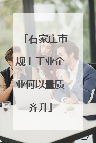 石家庄市规上工业企业何以量质齐升