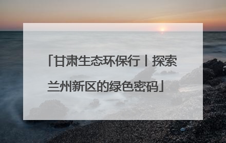 甘肃生态环保行丨探索兰州新区的绿色密码
