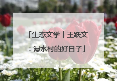 生态文学丨王跃文：漫水村的好日子