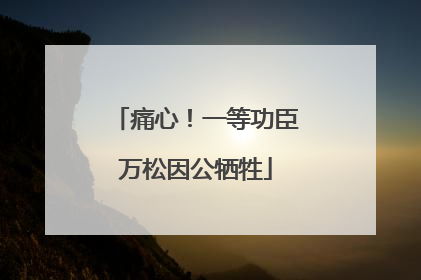 痛心！一等功臣万松因公牺牲