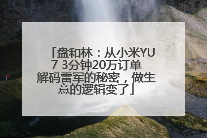 盘和林：从小米YU7 3分钟20万订单解码雷军的秘密，做生意的逻辑变了