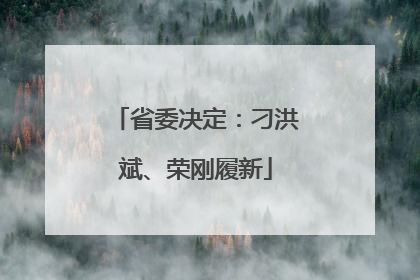 省委决定：刁洪斌、荣刚履新
