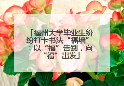 福州大学毕业生纷纷打卡书法“福墙”：以“福”告别，向“福”出发