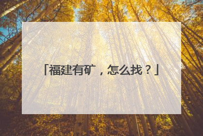 福建有矿，怎么找？