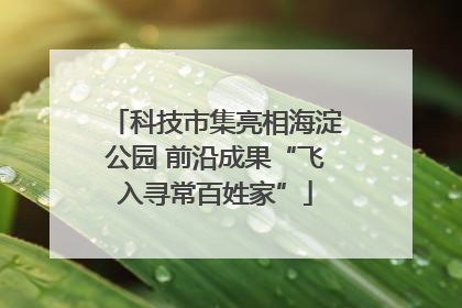 科技市集亮相海淀公园 前沿成果“飞入寻常百姓家”