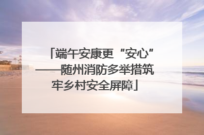 端午安康更“安心”——随州消防多举措筑牢乡村安全屏障