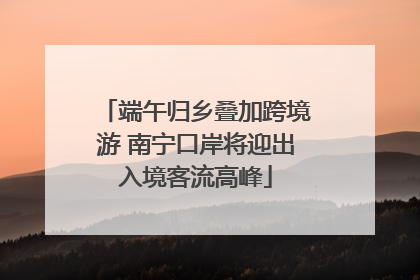 端午归乡叠加跨境游 南宁口岸将迎出入境客流高峰