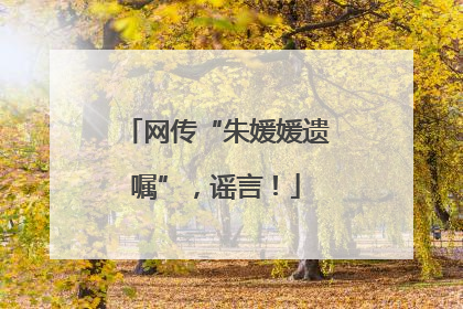 网传“朱媛媛遗嘱”，谣言！