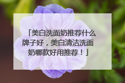 美白洗面奶推荐什么牌子好，美白清洁洗面奶哪款好用推荐！