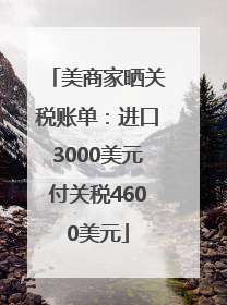 美商家晒关税账单：进口3000美元付关税4600美元
