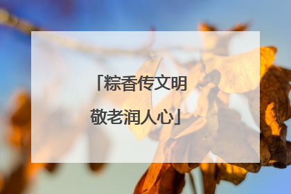 粽香传文明 敬老润人心