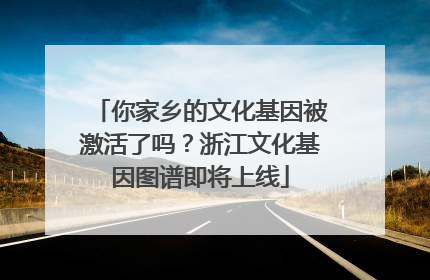 你家乡的文化基因被激活了吗？浙江文化基因图谱即将上线