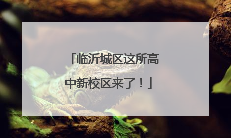 临沂城区这所高中新校区来了！
