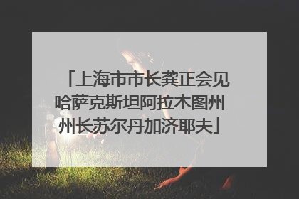 上海市市长龚正会见哈萨克斯坦阿拉木图州州长苏尔丹加济耶夫