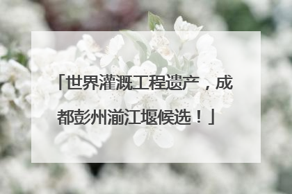 世界灌溉工程遗产，成都彭州湔江堰候选！