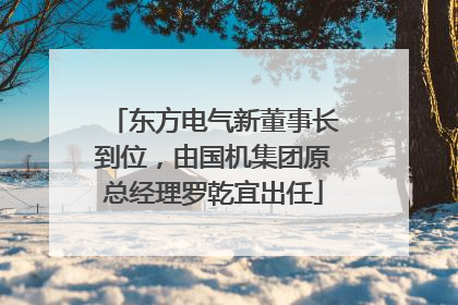东方电气新董事长到位，由国机集团原总经理罗乾宜出任