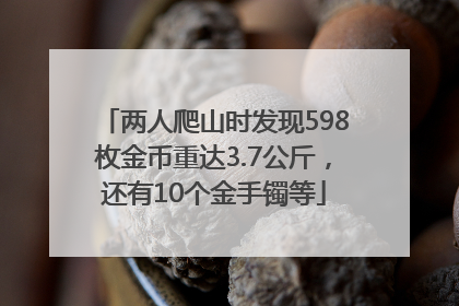 两人爬山时发现598枚金币重达3.7公斤，还有10个金手镯等