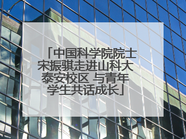 中国科学院院士宋振骐走进山科大泰安校区 与青年学生共话成长
