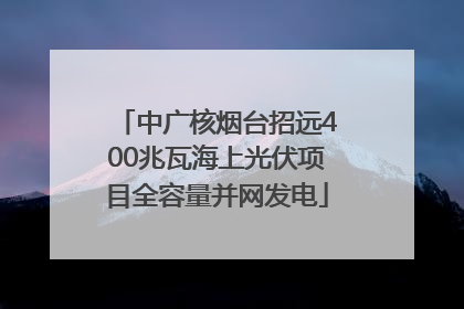 中广核烟台招远400兆瓦海上光伏项目全容量并网发电