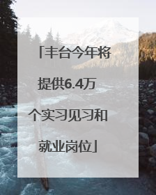 丰台今年将提供6.4万个实习见习和就业岗位