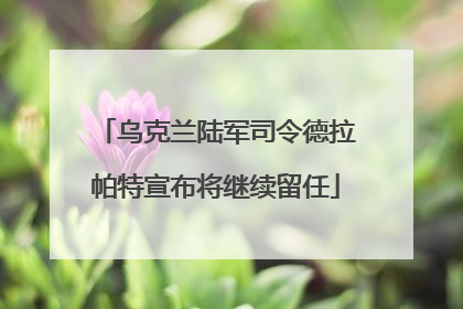 乌克兰陆军司令德拉帕特宣布将继续留任