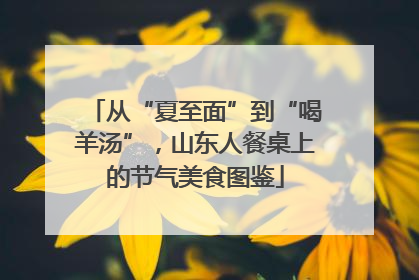 从“夏至面”到“喝羊汤”，山东人餐桌上的节气美食图鉴
