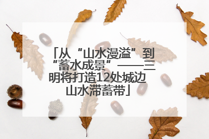 从“山水漫溢”到“蓄水成景”——三明将打造12处城边山水滞蓄带