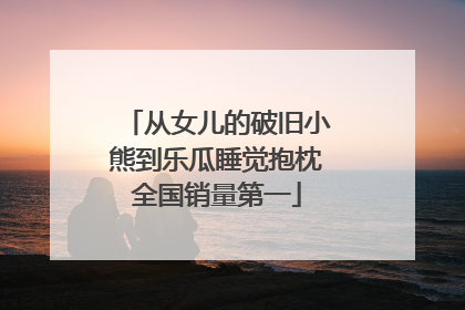从女儿的破旧小熊到乐瓜睡觉抱枕全国销量第一