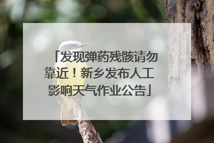 发现弹药残骸请勿靠近！新乡发布人工影响天气作业公告