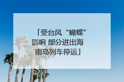 受台风“蝴蝶”影响 部分进出海南岛列车停运
