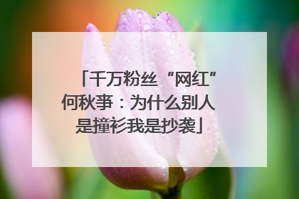 千万粉丝“网红”何秋亊：为什么别人是撞衫我是抄袭