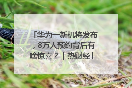 华为一新机将发布，8万人预约背后有啥惊喜？｜热财经