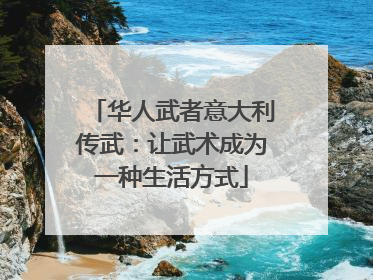 华人武者意大利传武：让武术成为一种生活方式