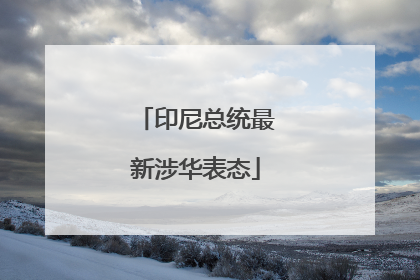 印尼总统最新涉华表态