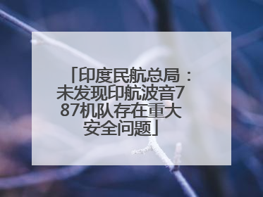 印度民航总局：未发现印航波音787机队存在重大安全问题