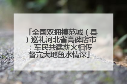全国双拥模范城（县）巡礼河北省高碑店市：军民共建薪火相传 督亢大地鱼水情深