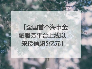 全国首个海事金融服务平台上线以来授信超5亿元