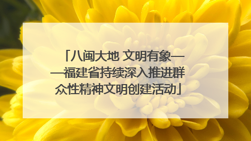 八闽大地 文明有象——福建省持续深入推进群众性精神文明创建活动