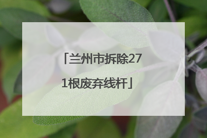 兰州市拆除271根废弃线杆