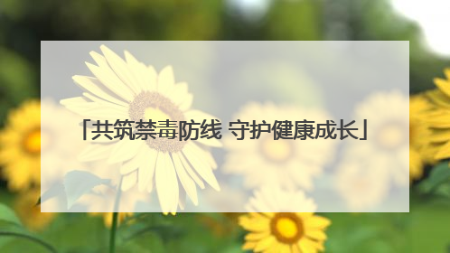 共筑禁毒防线 守护健康成长
