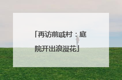 再访前戚村：庭院开出浪漫花