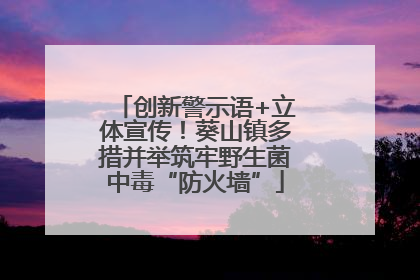 创新警示语+立体宣传！葵山镇多措并举筑牢野生菌中毒“防火墙”