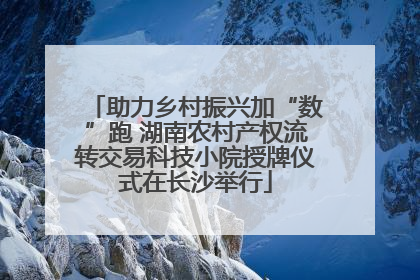助力乡村振兴加“数”跑 湖南农村产权流转交易科技小院授牌仪式在长沙举行
