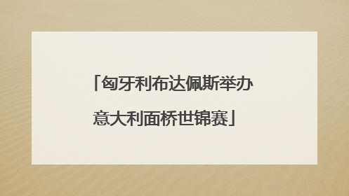 匈牙利布达佩斯举办意大利面桥世锦赛